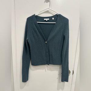 Vince 100% Cashmere Cardigan in Deep Green